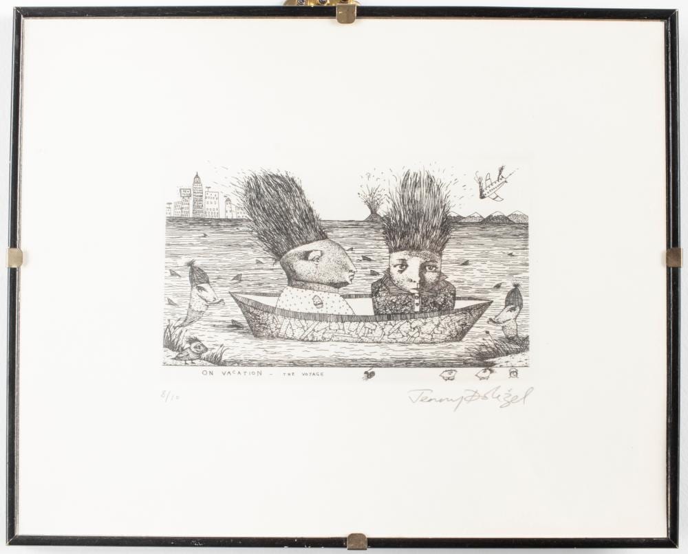 Jenny Dolezel comparable auction result: jenny dolezel on vacation the voyage etching