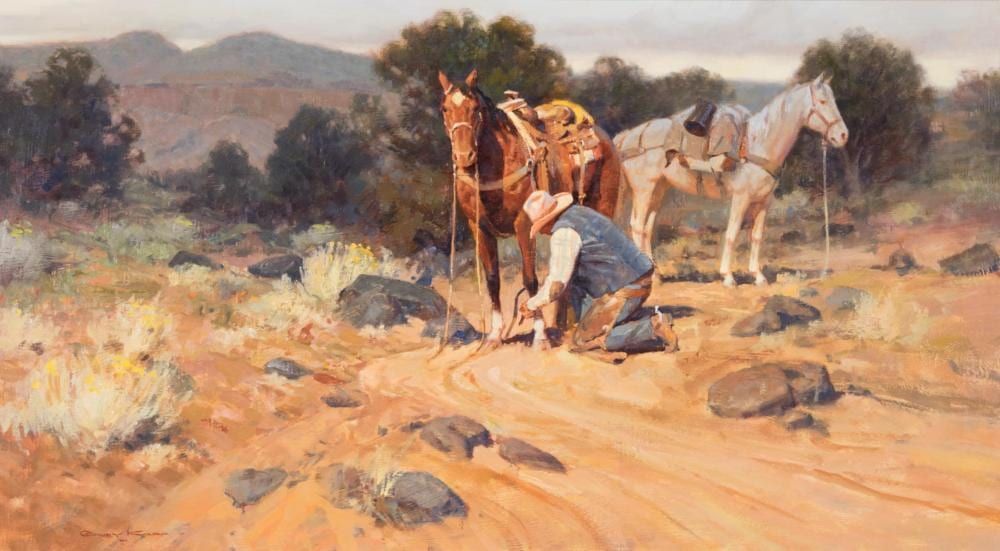 Gary Kapp comparable auction result: gary kapp utah born 1942 oil on board cowboy o