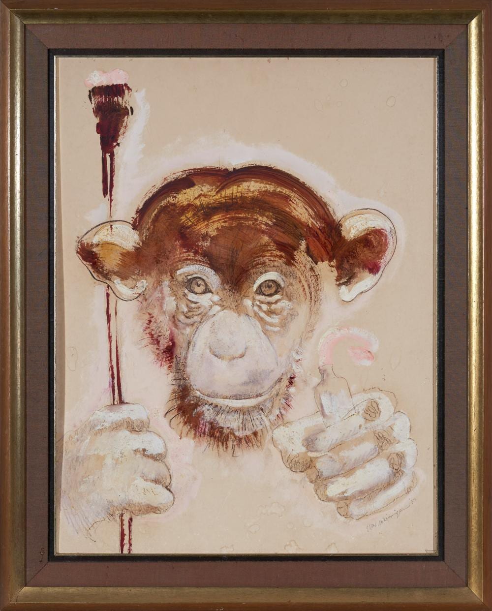 Ian Van Wieringen comparable auction result: ian van wieringen 1953 chimpanzee the artist 1982 80 x 61 cm frame 99 x 79 x 5 cm