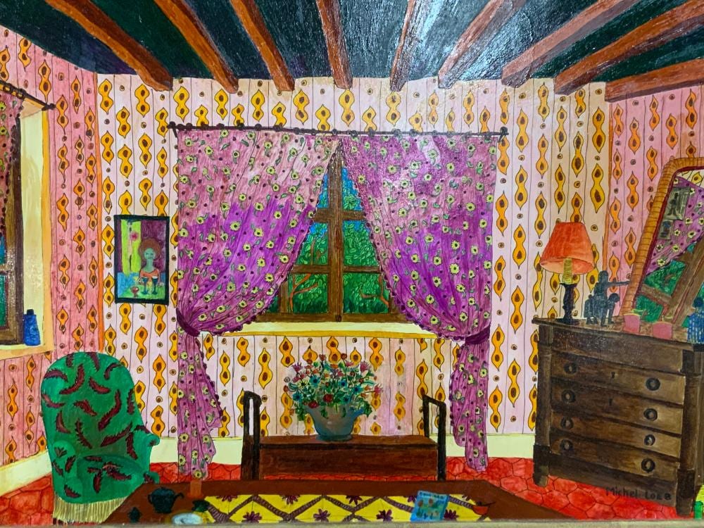 Michel Loeb comparable auction result: michel loeb signed oil on board painting