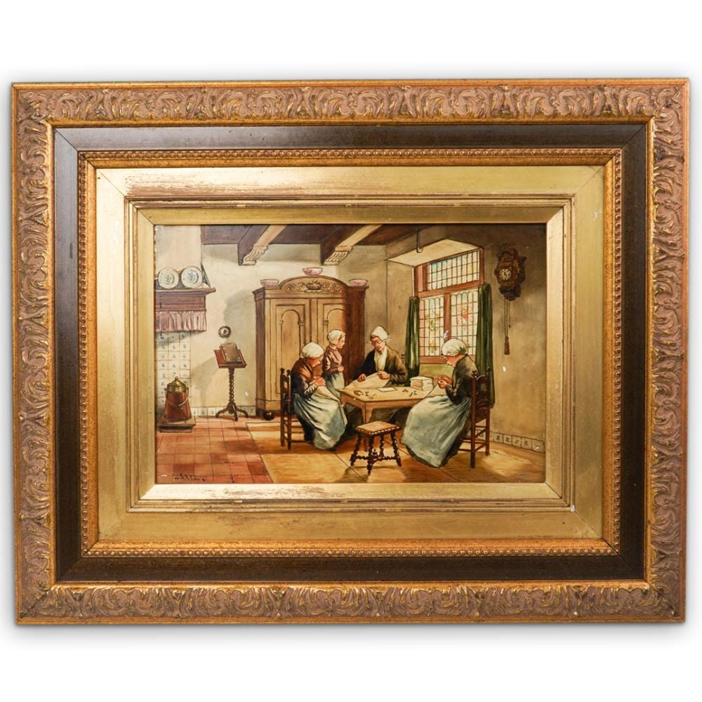 David Adolf Constant Artz comparable auction result: david adolf artz 1837 1890 dutch interior scene porcelain plaque