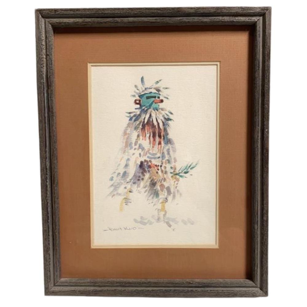 Paul Kuo comparable auction result: signed native american watercolor by paul kuo