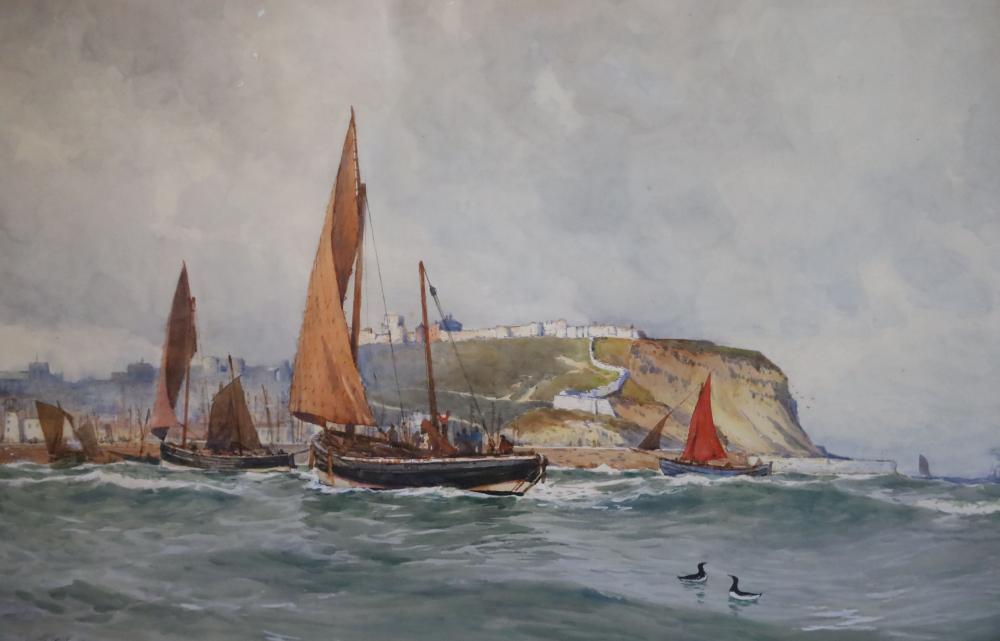 Ernest Dade comparable auction result: ernest dade 1868 1935 staithes group fishing boats returning to scarborough 19 x 28 75in