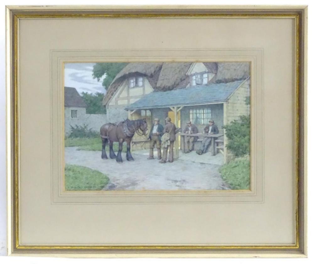 Alfred Charles Stanley Anderson comparable auction result: alfred charles stanley anderson 1884 1966 english school watercolour the village inn a heavy h