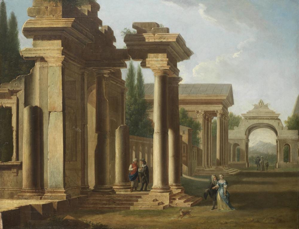 niccol codazzi naples 1642 1693 genoa a capriccio of classical ruins with elegant figures promenading · Bonhams · 2021-04-15 Niccolò Codazzi comparable auction result: niccol codazzi naples 1642 1693 genoa a capriccio of classical ruins with elegant figures promenading