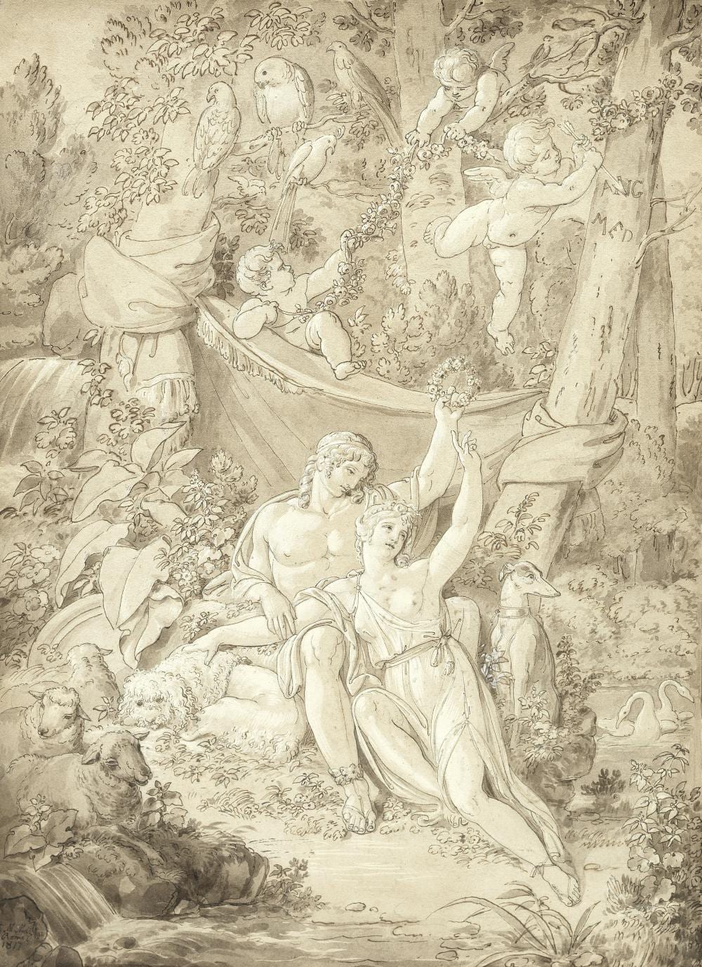 Conrad Martin Metz comparable auction result: conrad martin metz bonn 1749 1827 rome angelica and medoro
