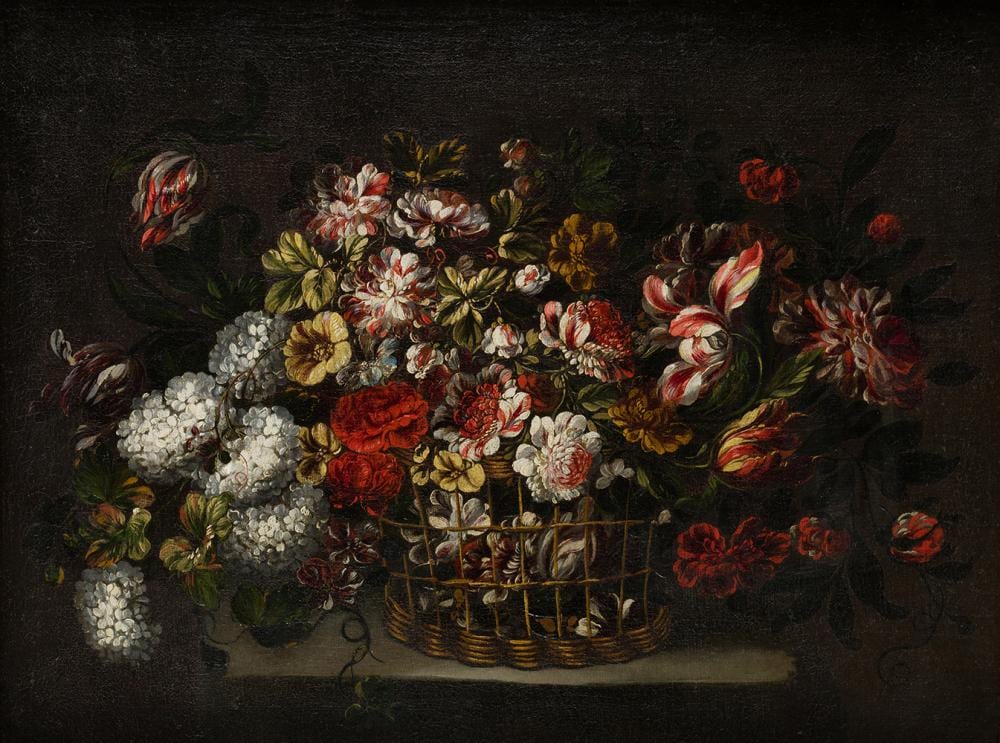 Gabriel de la Corte comparable auction result: gabriel de la corte 1648 1694 basket of flowers