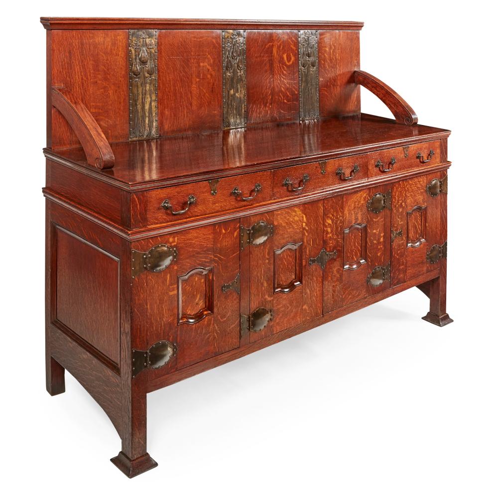 Edgar Wood comparable auction result: edgar wood 1860 1935 arts crafts oak sideboard circa 1896 8