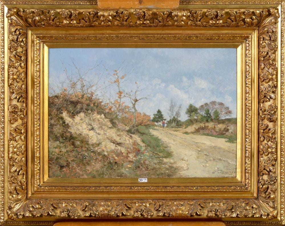 Joseph-Théodore Coosemans comparable auction result: huile sur toile maroufl e sur toile chemin de vall e anim sign en bas droite j coosemans ec