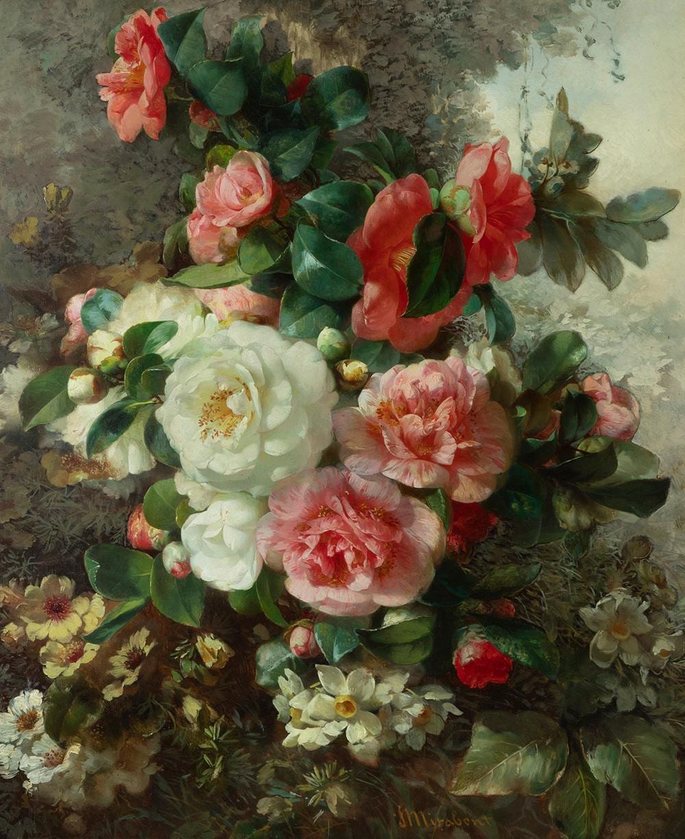 Josep Mirabent Gatell comparable auction result: jos mirabent gatell barcelona 1831 1899 vase oil on panel signed in the lower right area