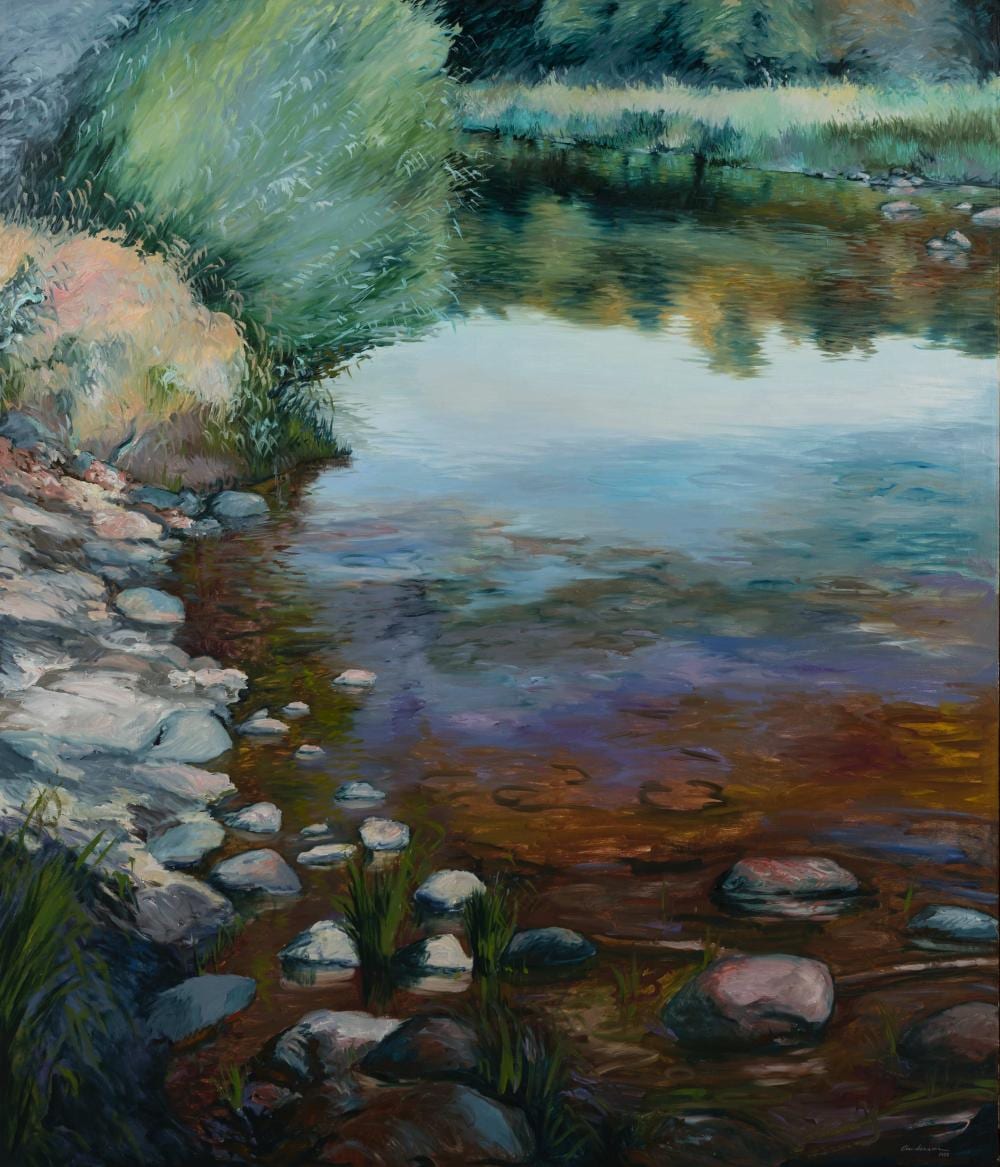 Robin Anderson comparable auction result: robin anderson american b 1951 shadow pond 1987
