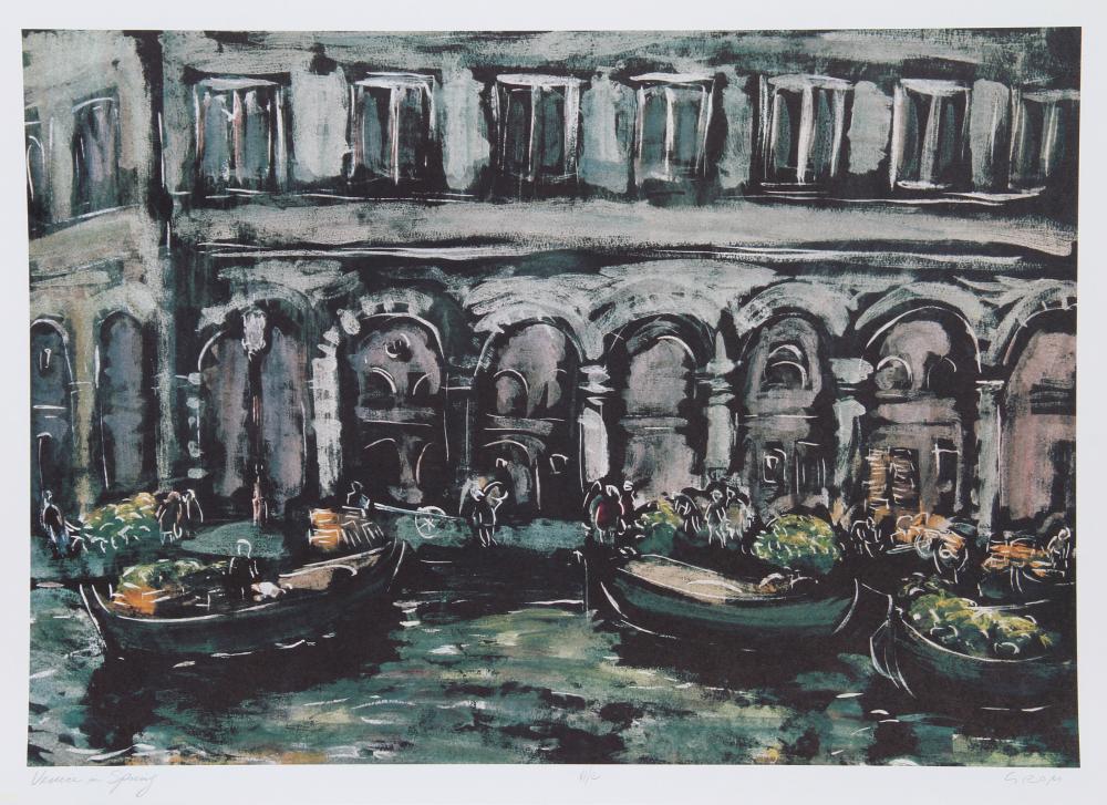 Bogdan Grom comparable auction result: bogdan grom venice in spring lithograph