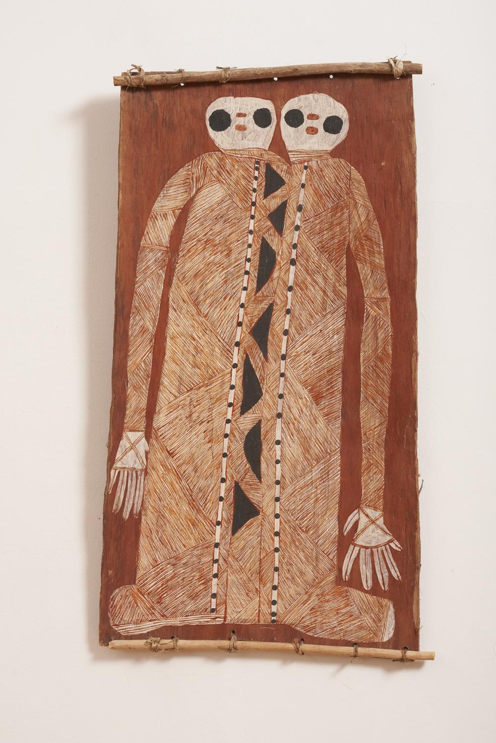 Peter Nabarlambarl comparable auction result: peter nabarlambarl circa 1930 2001 sugarbag men and lightning