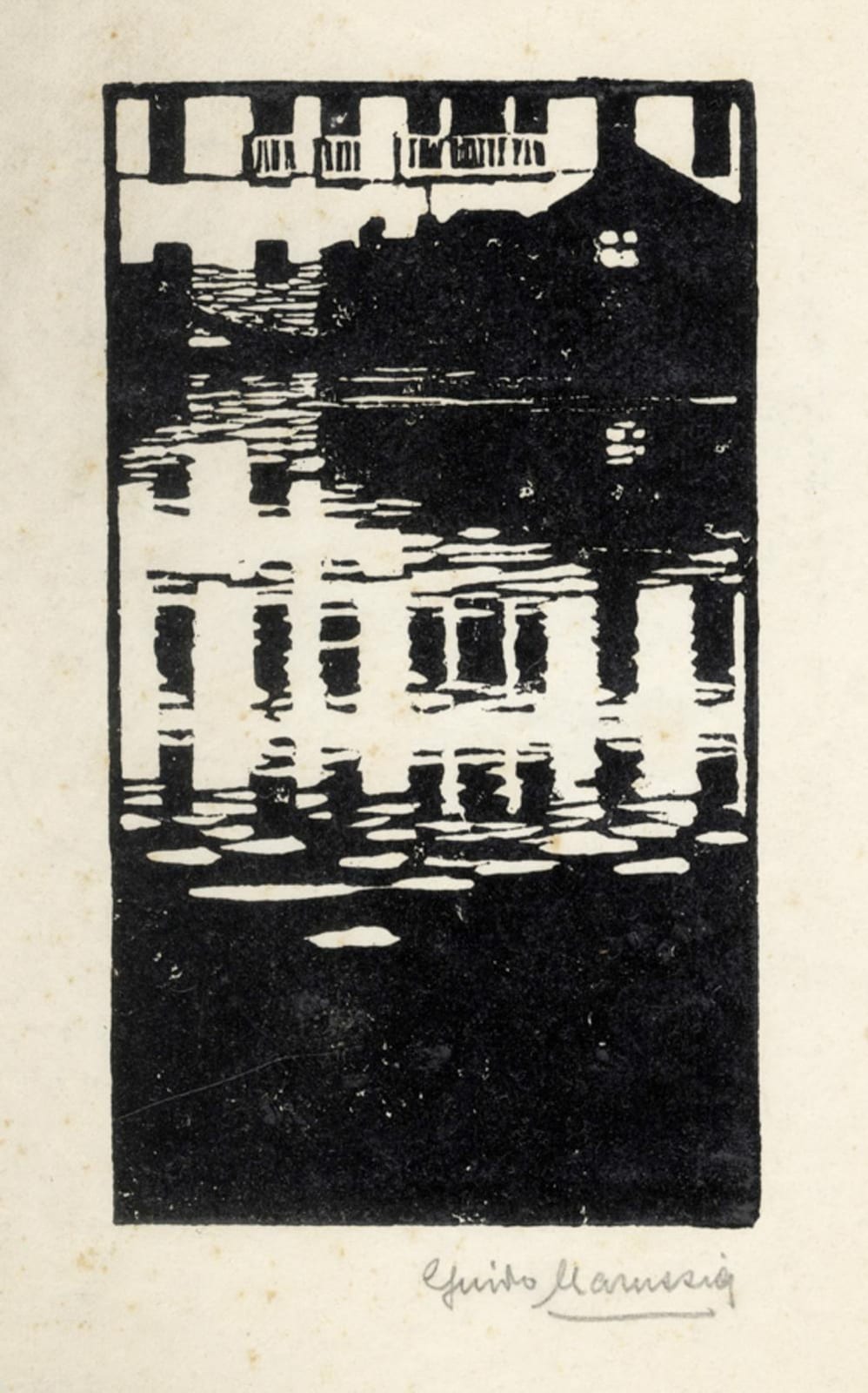 Guido Marussig comparable auction result: guido marussig lotto composto di due xilografie dalla serie venezia incisa in legno 1914 ca
