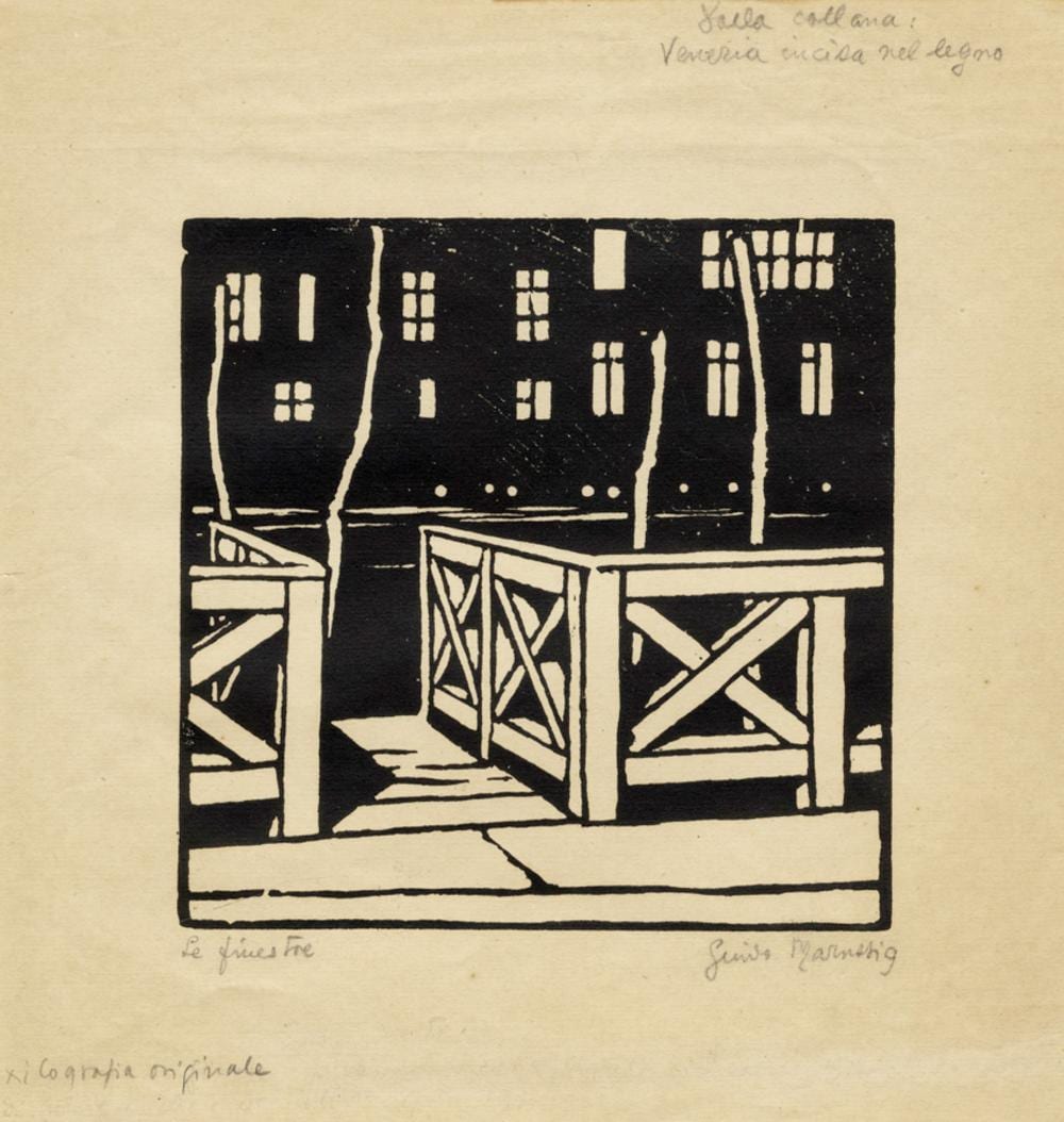 Guido Marussig comparable auction result: guido marussig le finestre dalla serie venezia incisa in legno 1914 ca