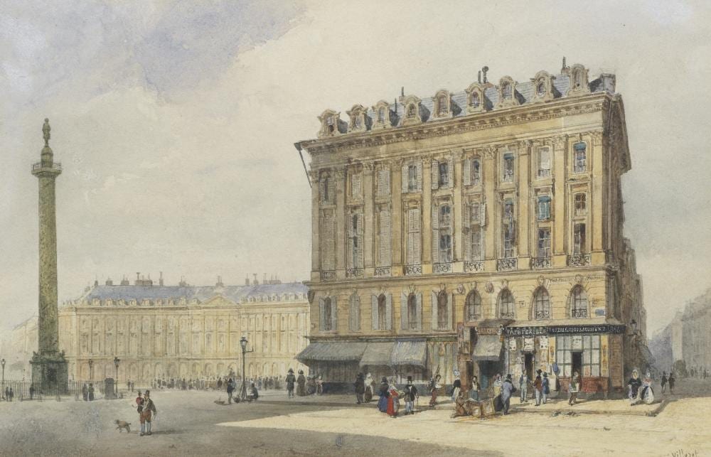 François Etienne Villeret comparable auction result: fran ois etienne villeret french 1800 1866 view of place vendome paris