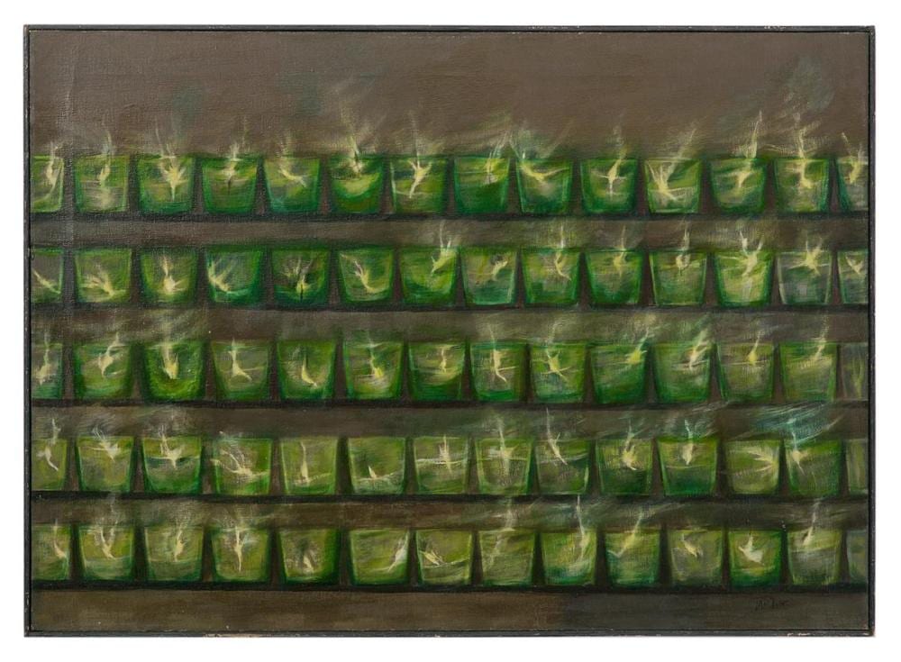 Loren MacIver comparable auction result: loren maciver american 1909 1998 green votive lights