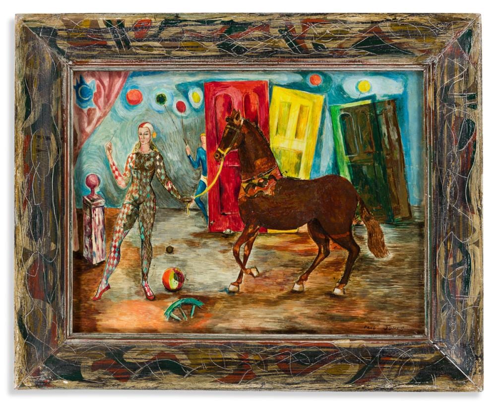 Fred Jones comparable auction result: fred jones 1914 2004 untitled circus performers with horse