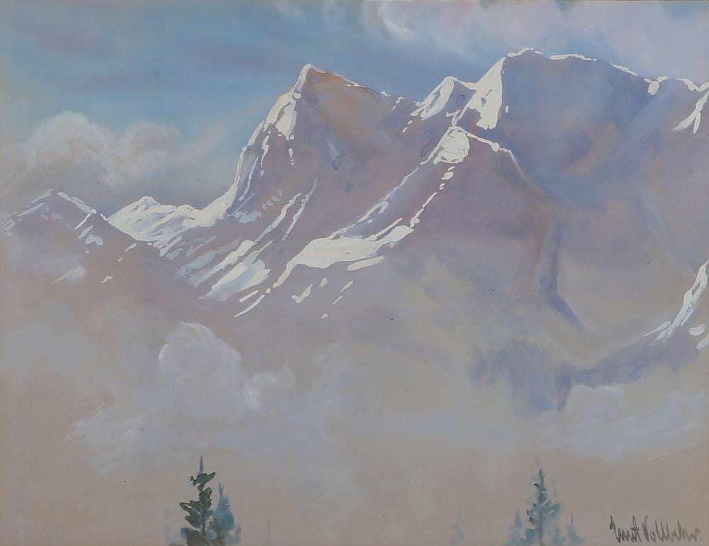 Ernst Vollbehr comparable auction result: ernst vollbehr german 1876 1960 snow covered alps gouache on paper 13 x 17 1 2in