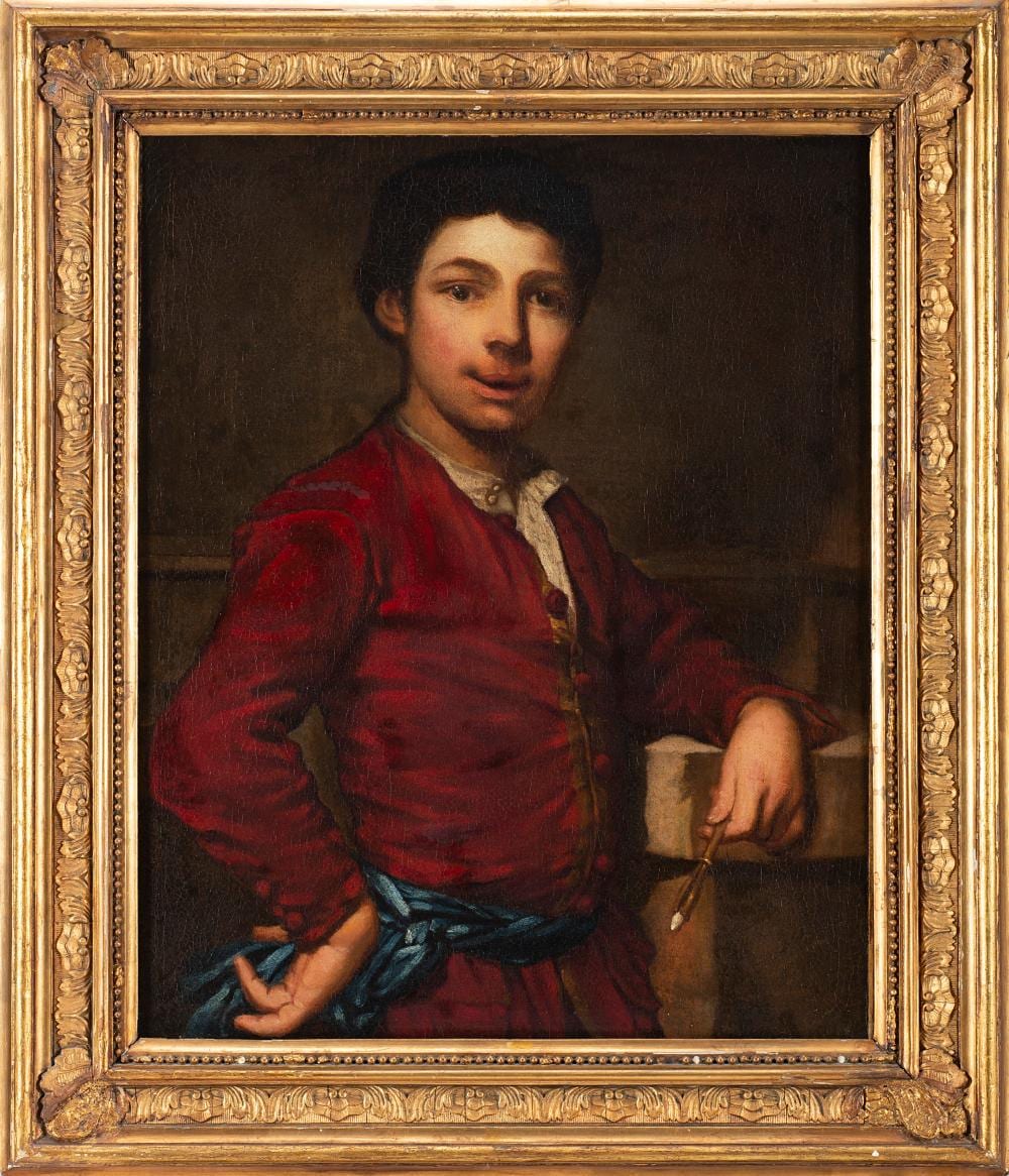 Vittore Ghislandi comparable auction result: vittore ghislandi attr portrait of a young man oil on canvas 75x60 5 cm framed major restorations and repaintings