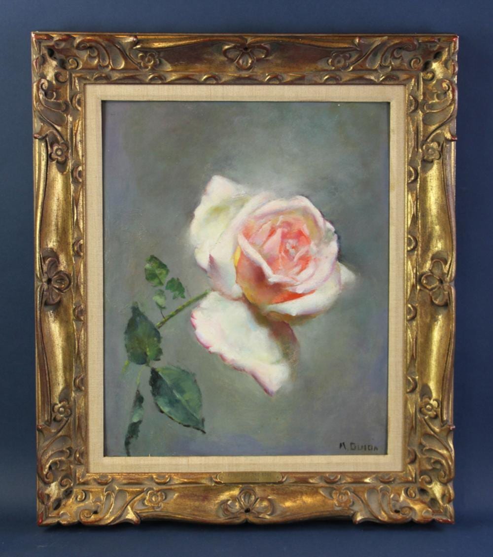 Molly Guion comparable auction result: molly guion beauty of the rose oil on board