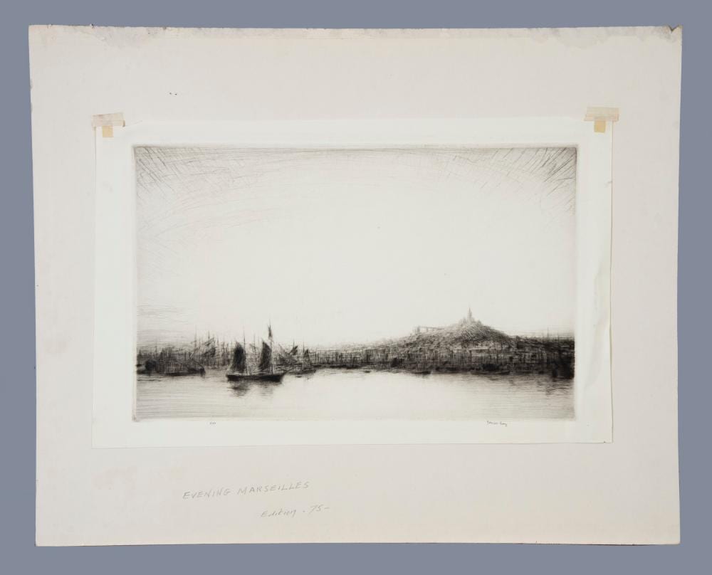 Joseph Gray comparable auction result: joseph gray 20th century mediterranean port and evening marseilles two unframed etchings each from editions of 75