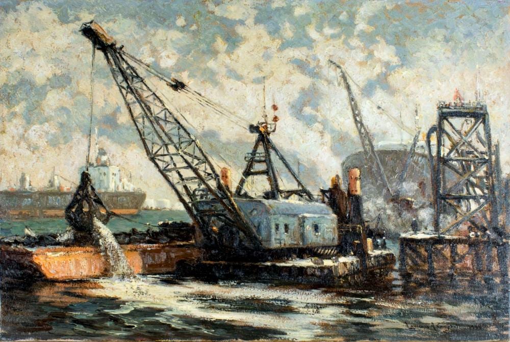 Laurence A Campbell comparable auction result: laurence a campbell nj pa b 1939 oil painting