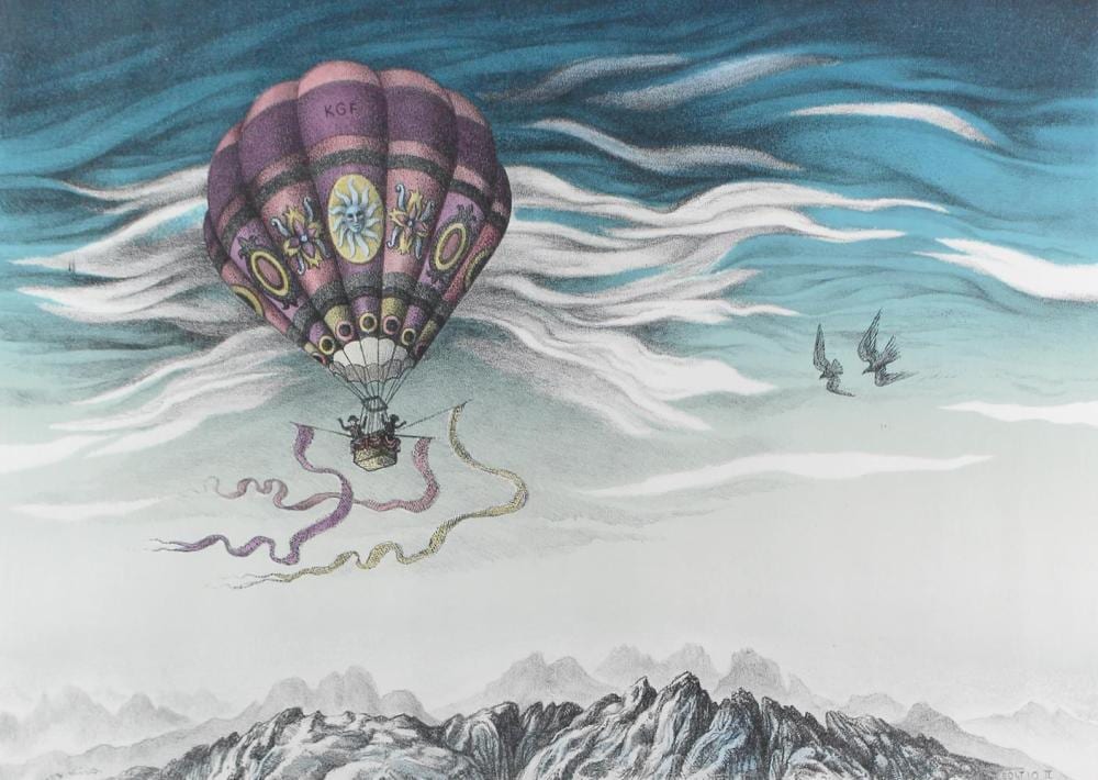 ballonfahrt · Kiefer Buch- und Kunstauktionen · 2021-05-07 Helmut Kies comparable auction result: ballonfahrt