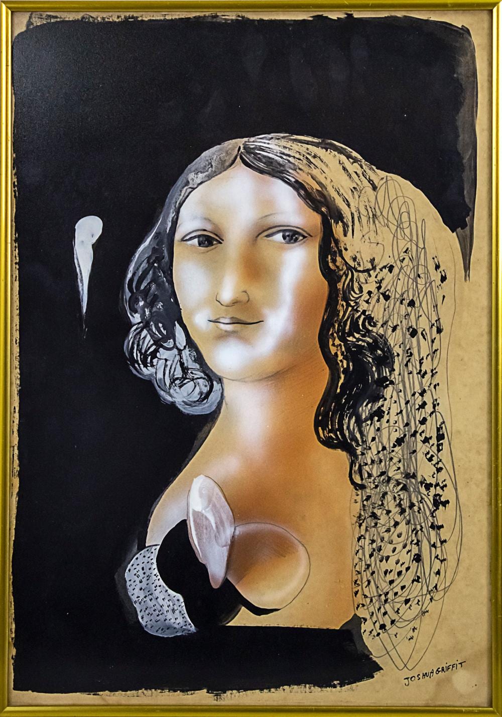 Joshua Griffit comparable auction result: joshua griffit b 1951 woman mixed media on paper