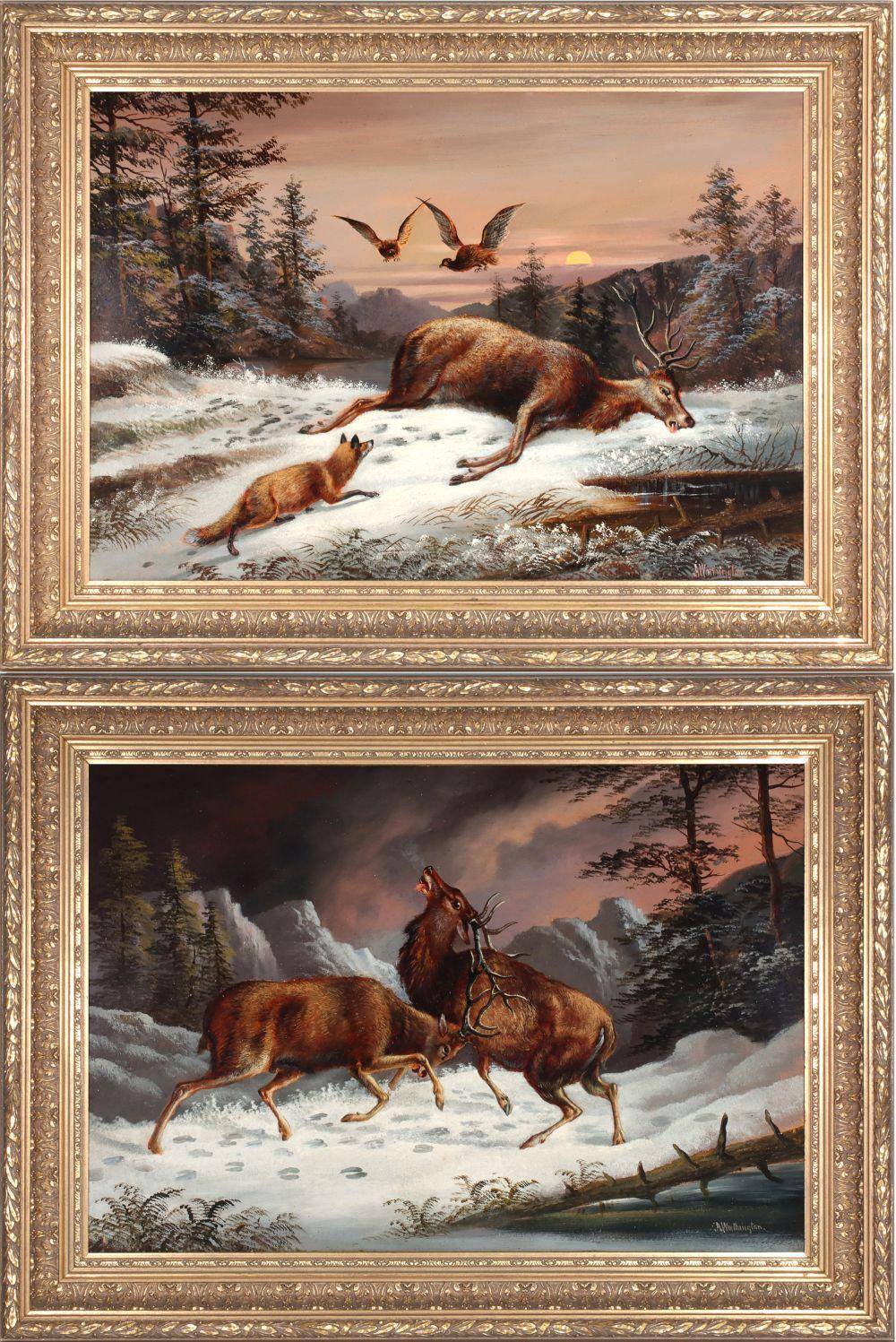 Alfred Worthington comparable auction result: alfred worthington 1835 1927 oil on board pair