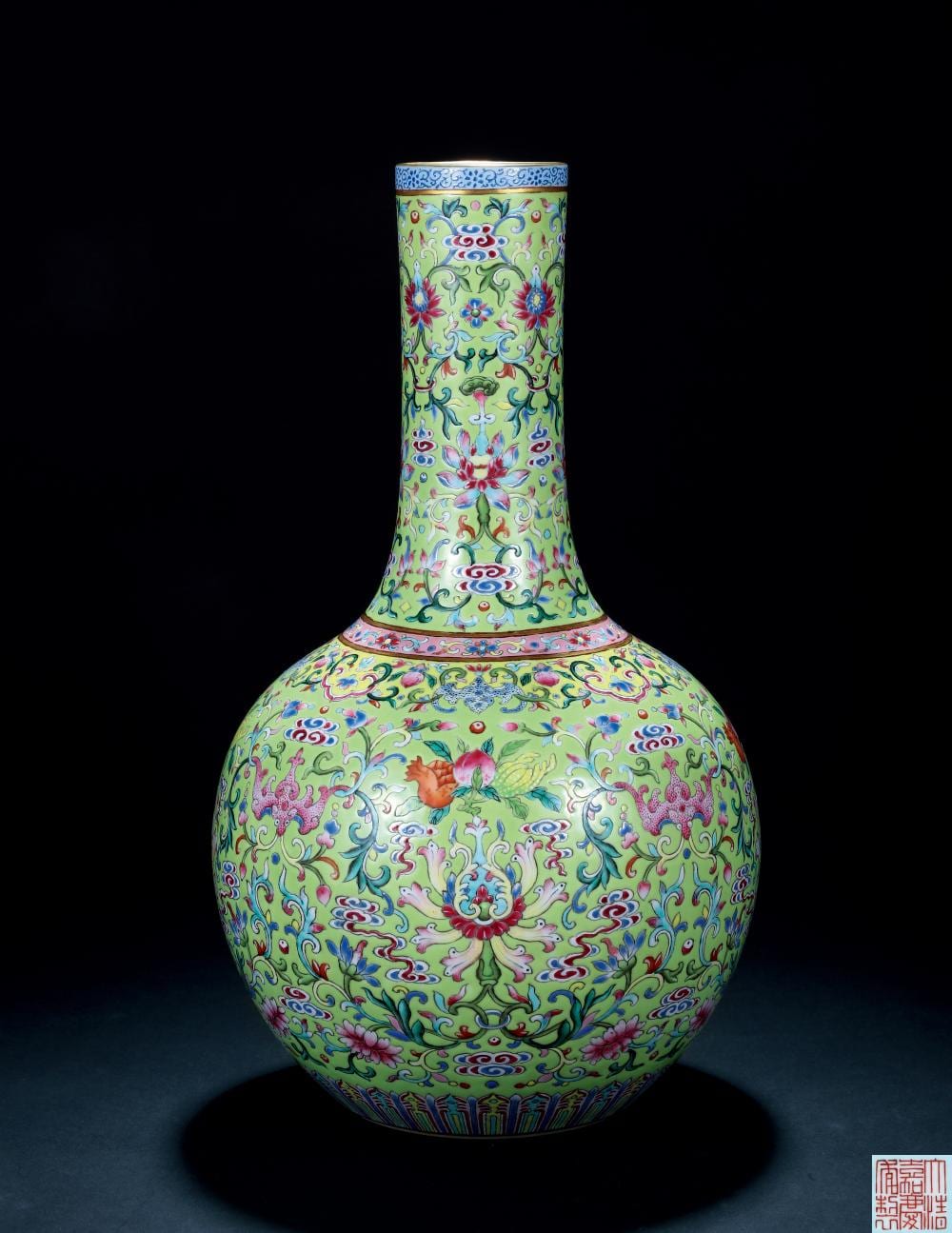 A Famille-Rose ‘Floral’ and ‘San-Duo’ Vase, Tianqiuping, Jiaqing Period, 1796-1820 comparable sale