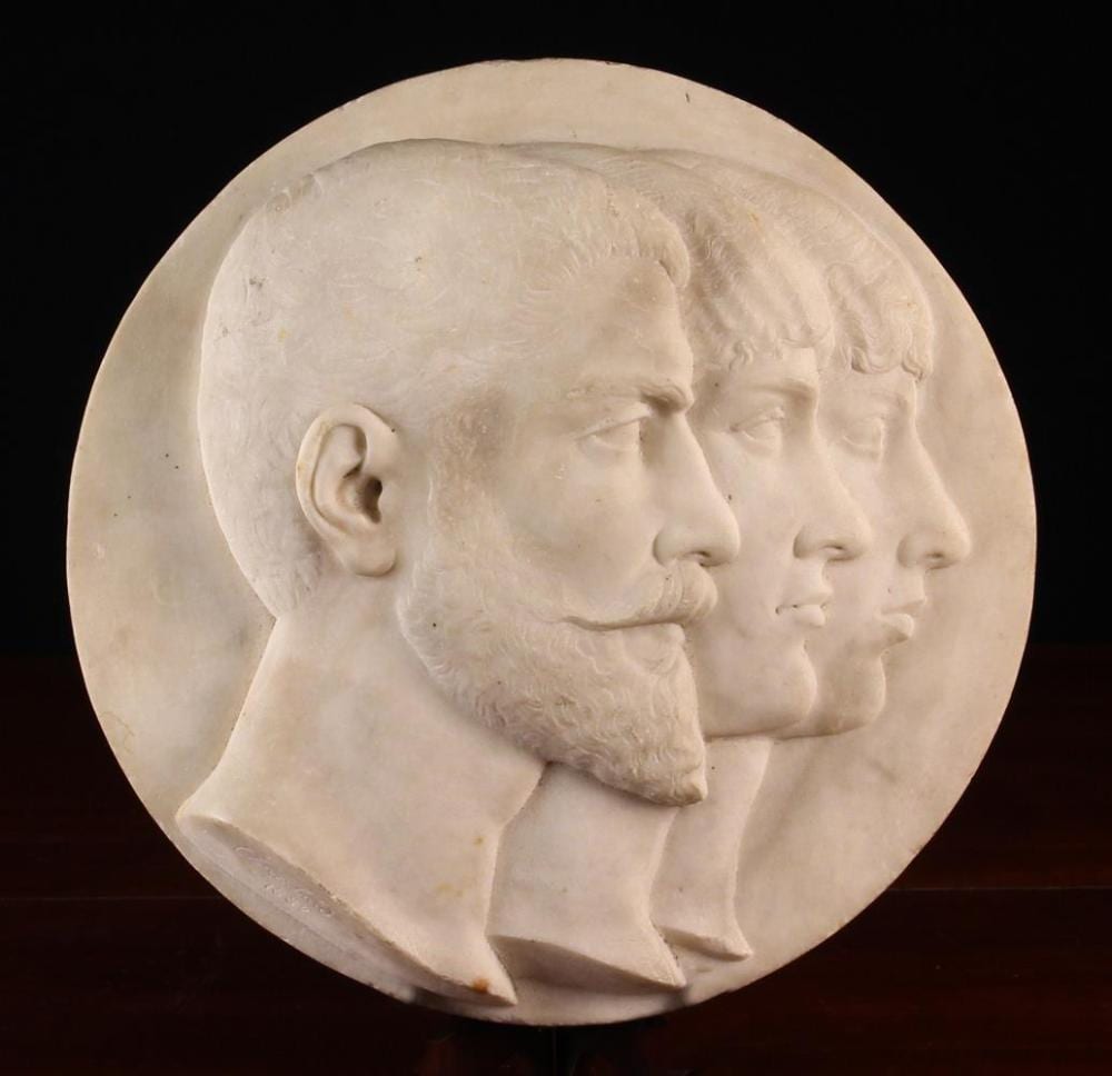 Louis-Léopold Chambard comparable auction result: louis l opold chambard 1811 1895 a 19th century french marble medallion releif carved with profil