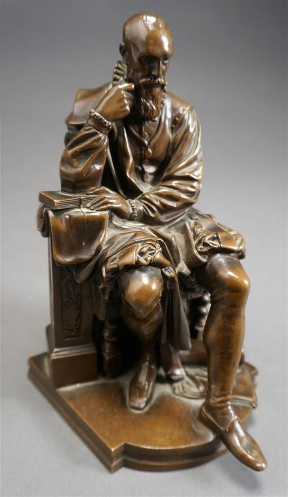 Achille Collas comparable auction result: achille collas french 1794 1859 bronze sculpture of a scholar foundry reduction mecanique f barbedienne fondeu