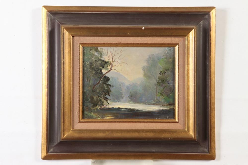 Shirley Carnt comparable auction result: shirley carnt english 20th century river stinchar 1992 signed lower right oil on board