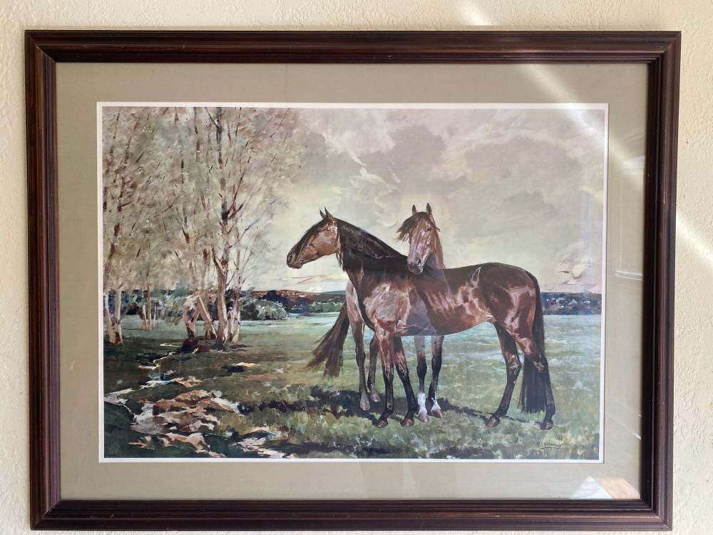 Ricard Arenys Galdón comparable auction result: ricardo arenys thouroughbreds framed print 30h x 39w