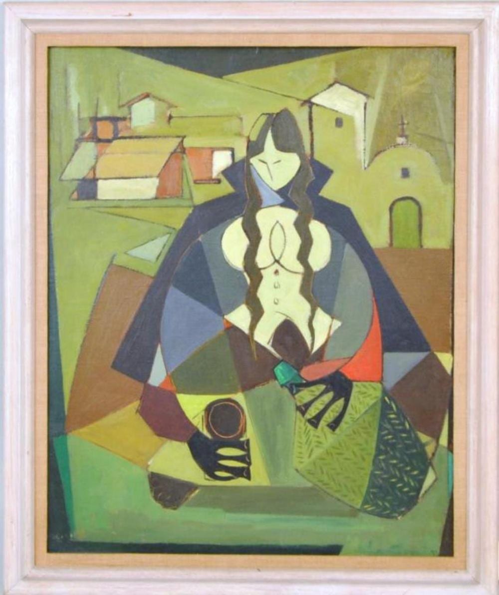 Alberto Dávila comparable auction result: alberto davila abstract portrait o m