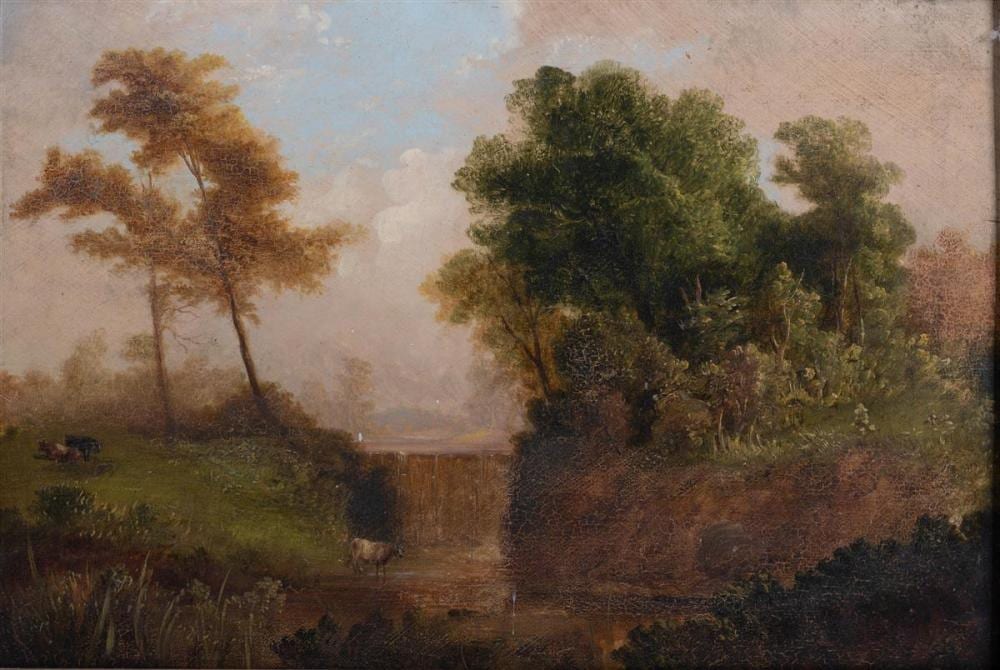 Henry Inman comparable auction result: henry inman american 1801 1846 falls near lowell massachusetts oil on panel 16 1 2 x 24 in