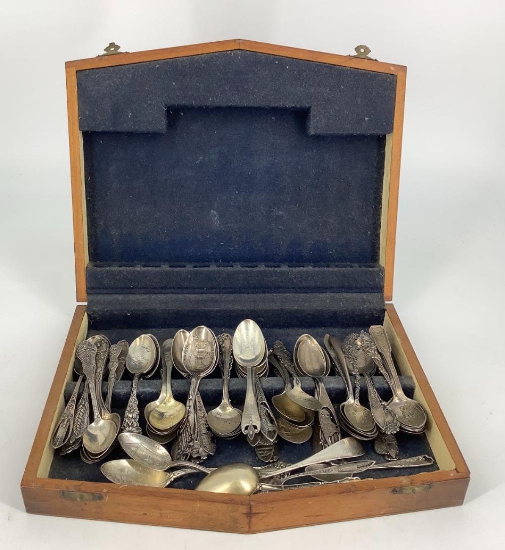 Lot of Sterling Silver Souvenir Spoons sold by Apple Tree Auction Center, lot 1147 — auction record photograph