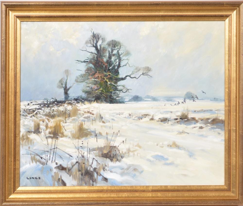 John Lines comparable auction result: john lines winter landscape