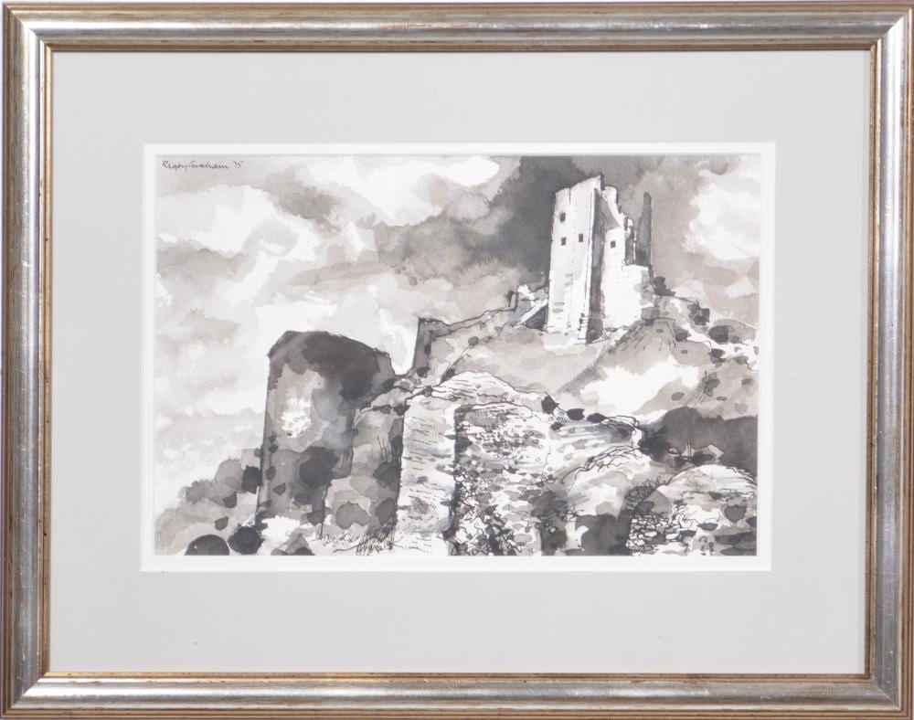 Rigby Graham comparable auction result: rigby graham ruins on a hill