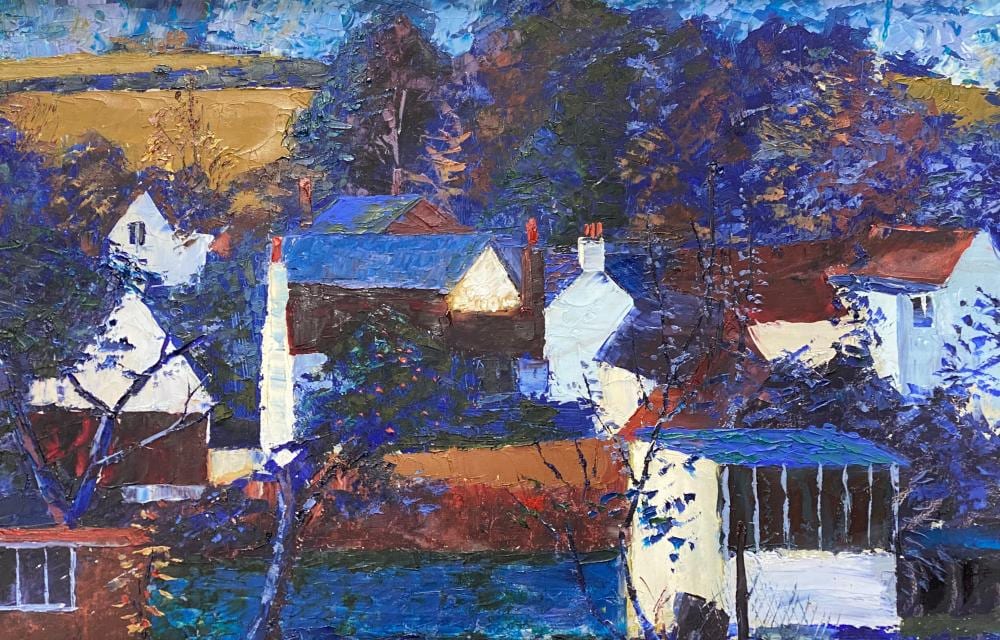 Jeremy King comparable auction result: jeremy king blue landscape