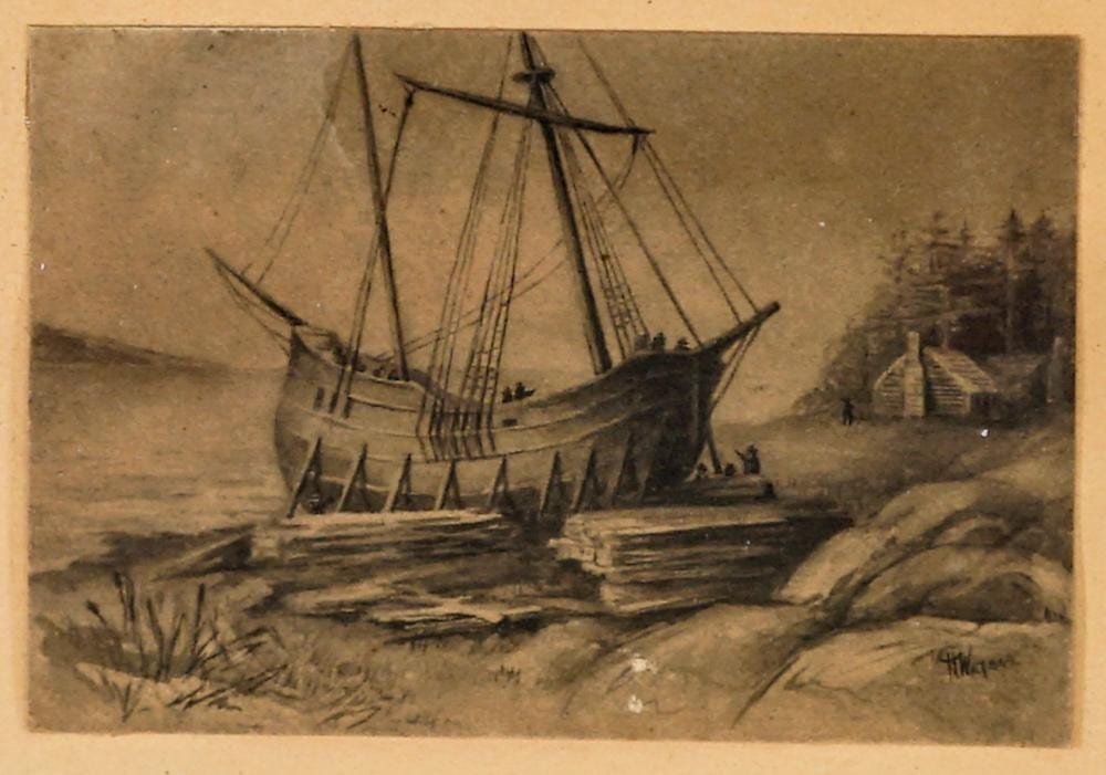 Charles A. Watson comparable auction result: miniature original work by charles a watson