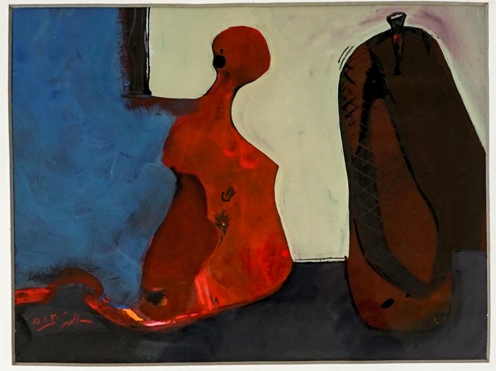 Unver Shafi Khan comparable auction result: unver shafi khan painting framed abstract