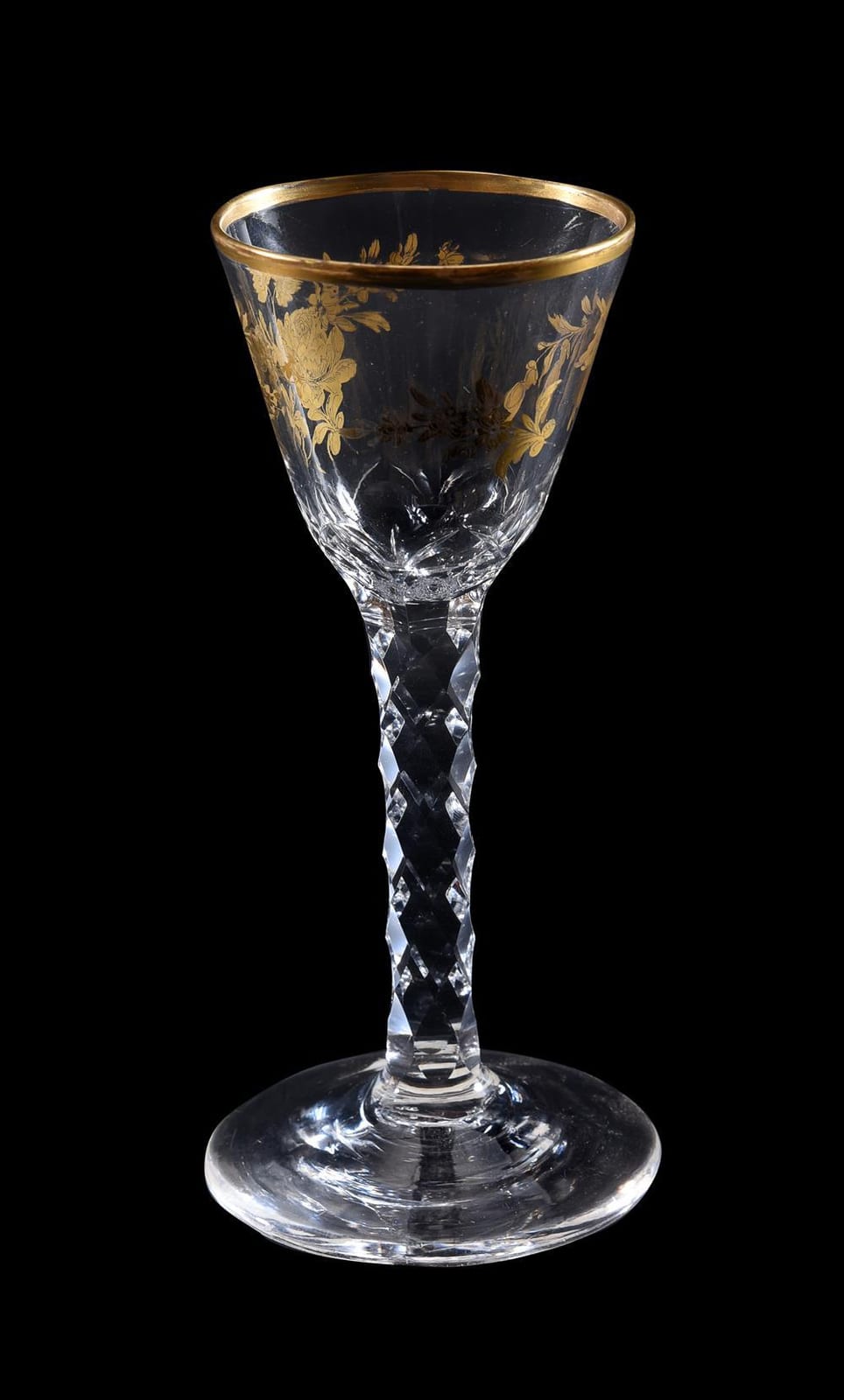 James William Giles comparable auction result: a facet stemmed wine glass of james giles type