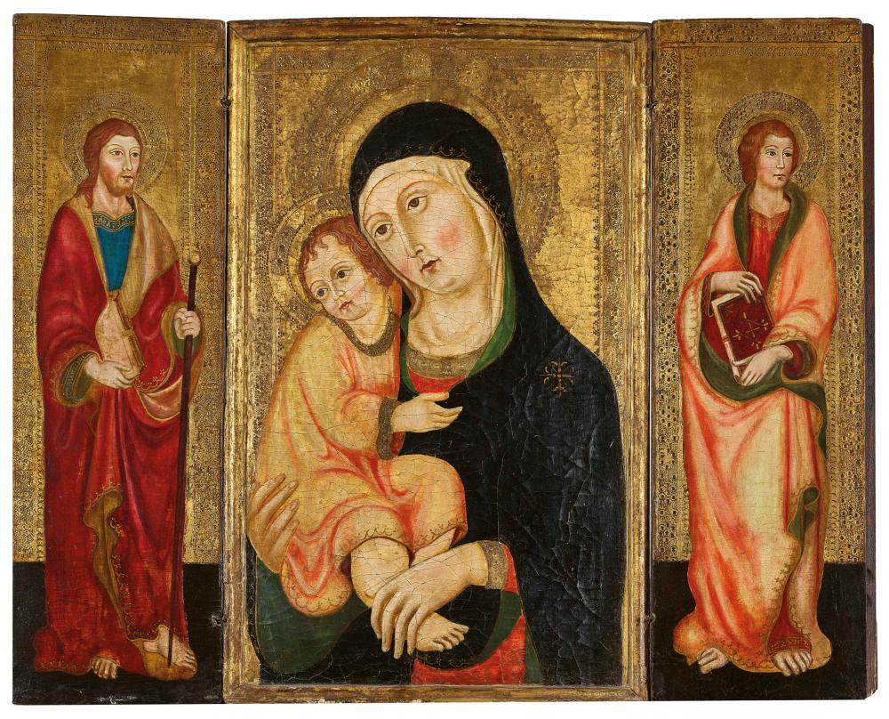 Sano Di Pietro comparable auction result: sano di pietro eigtl ansano di pietro di mencio in der art manner of maria mit kind triptychon