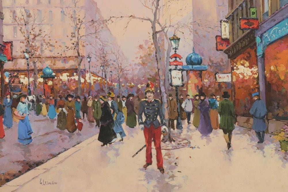 sandi lebron parisian street scene · Litchfield Auctions · 2021-04-28 Sandi Lebron comparable auction result: sandi lebron parisian street scene