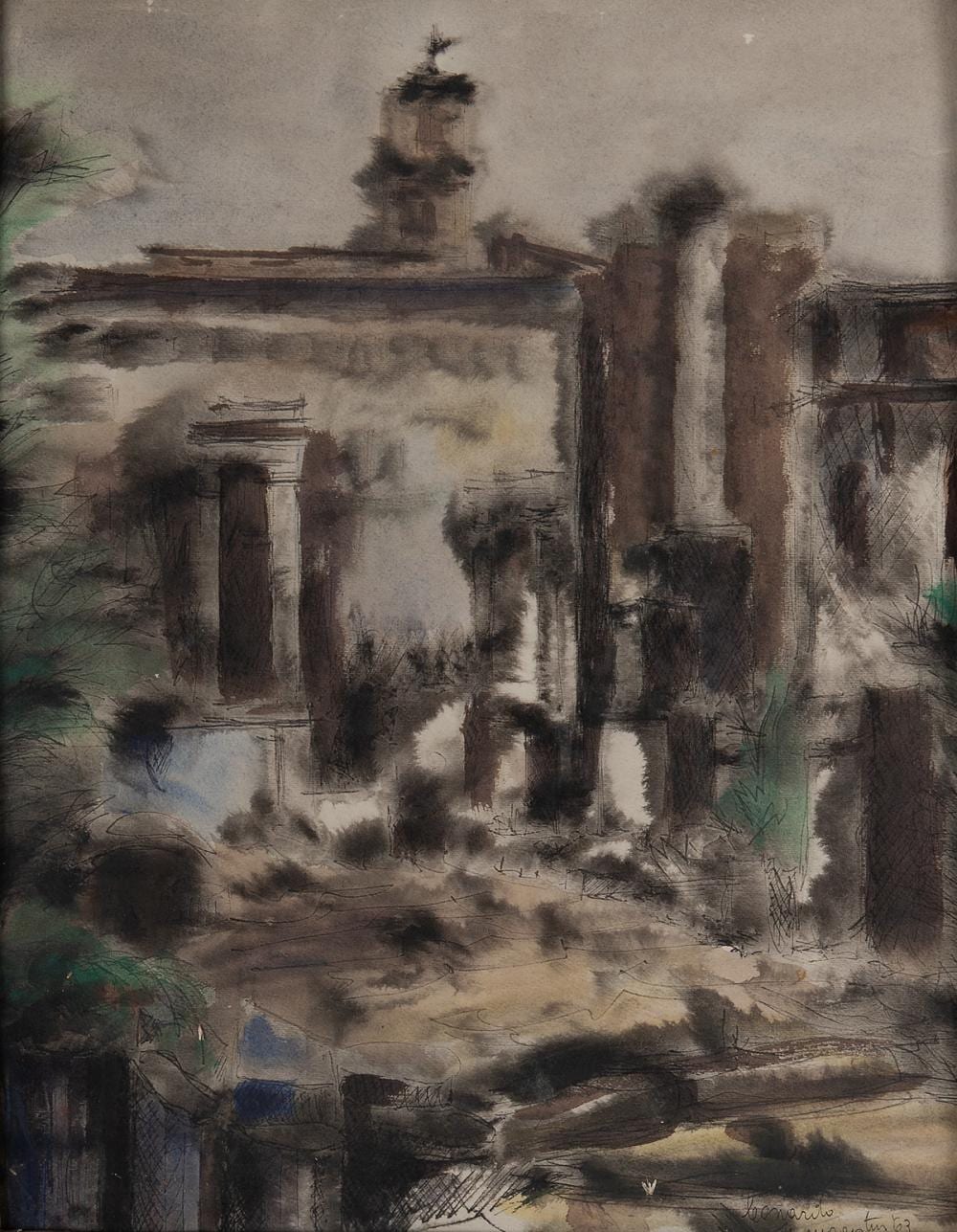 leonardo de magistris 1933 2010 roman forum 1963 · Ansuini 1860 Auctions · 2021-04-29 Leonardo de Magistris comparable auction result: leonardo de magistris 1933 2010 roman forum 1963