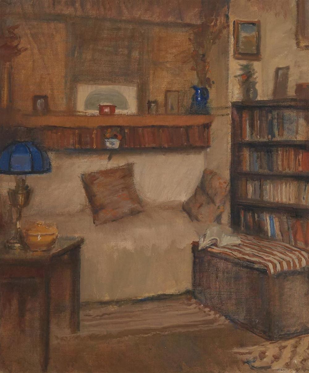 Bessie Gibson comparable auction result: bessie gibson 1868 1961 artist s studio 62 5 x 52 cm frame 82 x 72 x 5 cm