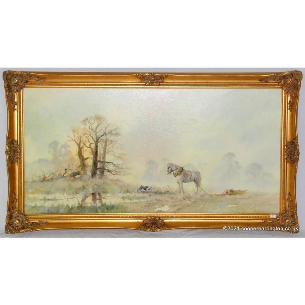 Alwyn Crawshaw comparable auction result: alwyn crawshaw working friends oil painting