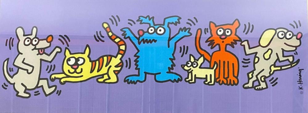 Keith Haring Lithograph Dogs & Cat Dancing sold by Willow Auction House, lot 135 — auction record photograph